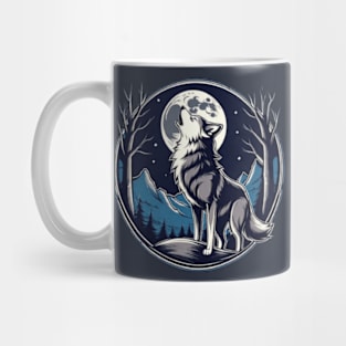 wolf howling Mug